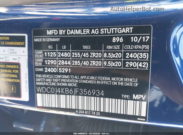 WDC0J4KB6JF356934 2018 MERCEDES-BENZ GLC 300 COUPE Blue Engine compartment view