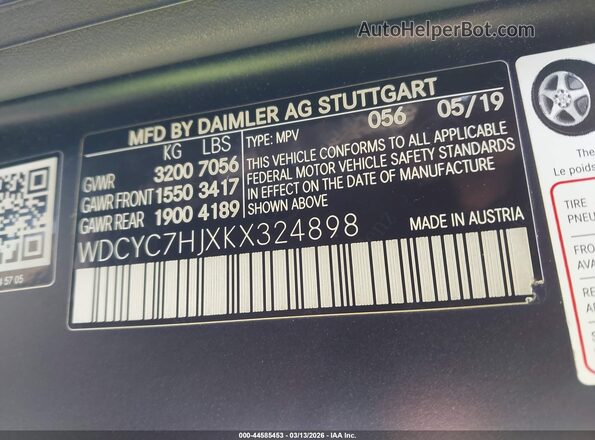 WDCYC7HJXKX324898 2019 MERCEDES-BENZ AMG G 63 Black Engine compartment view