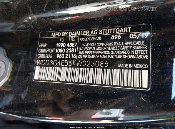 WDD3G4EB6KW023086 2019 MERCEDES-BENZ A 220 Black Вид підкапотного простору