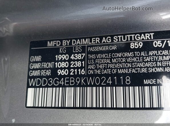 WDD3G4EB9KW024118 2019 MERCEDES-BENZ A 220 Beige Շարժիչի բաժամունքի տեսք