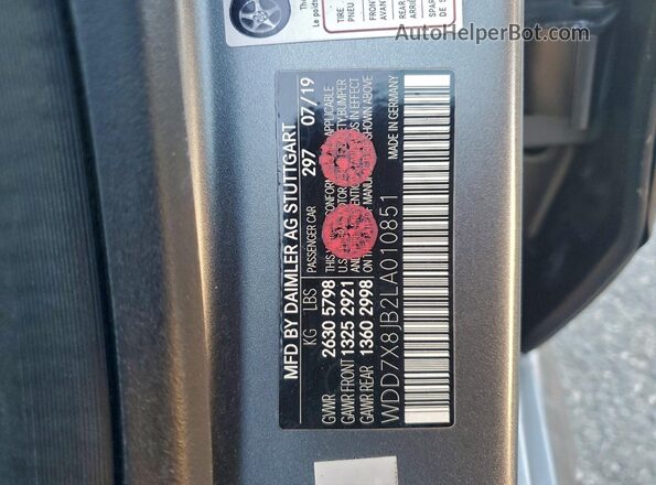 WDD7X8JB2LA010851 2020 MERCEDES-BENZ AMG Серый Вид подкапотного пространства
