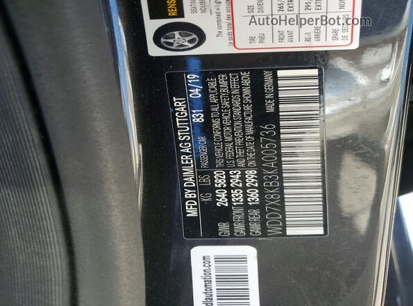 WDD7X8KB3KA005736 2019 MERCEDES-BENZ AMG Charcoal Engine compartment view