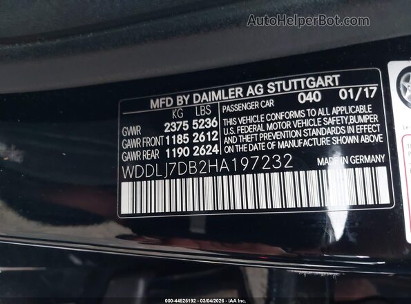 WDDLJ7DB2HA197232 2017 MERCEDES-BENZ CLS-CLASS Черный 