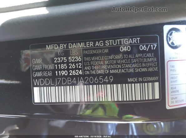 WDDLJ7DB4JA206549 2018 MERCEDES-BENZ CLS-CLASS Black Widok komory silnika