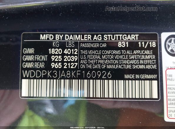 WDDPK3JA8KF160926 2019 MERCEDES-BENZ SLC 300 Black 