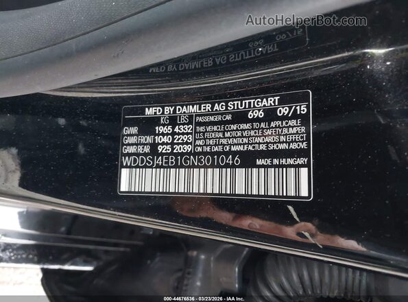 WDDSJ4EB1GN301046 2016 MERCEDES-BENZ CLA 250 Black Engine compartment view