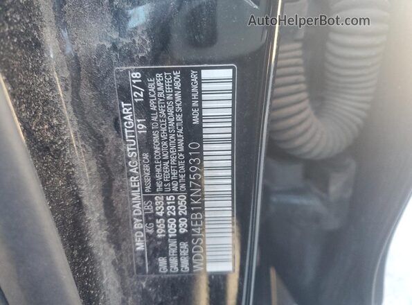 WDDSJ4EB1KN759310 2019 MERCEDES-BENZ CLA-CLASS Black 