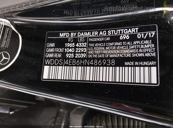WDDSJ4EB6HN486938 2017 MERCEDES-BENZ CLA 250 Black 