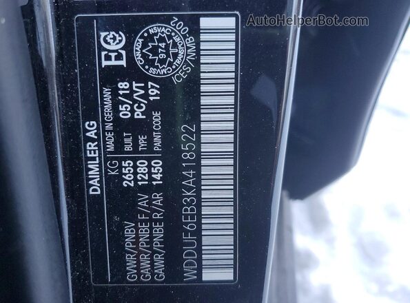WDDUF6EB3KA418522 2019 MERCEDES-BENZ S Black 