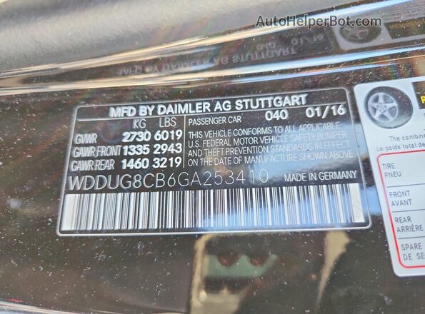 WDDUG8CB6GA253410 2016 MERCEDES-BENZ S Black Вид підкапотного простору