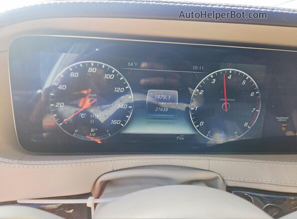 WDDUG8DB5KA468932 2019 MERCEDES-BENZ S White Widok zestawu wskaźników