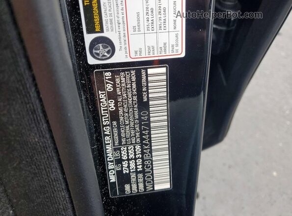 WDDUG8JB4KA447140 2019 MERCEDES-BENZ S Black ძრავის განყოფილების ხედი