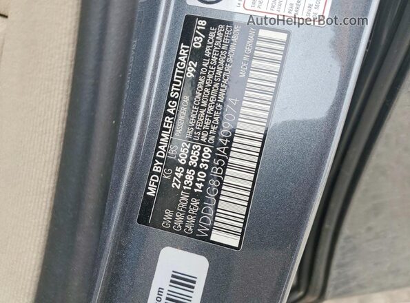 WDDUG8JB5JA409074 2018 MERCEDES-BENZ S Gray Շարժիչի բաժամունքի տեսք