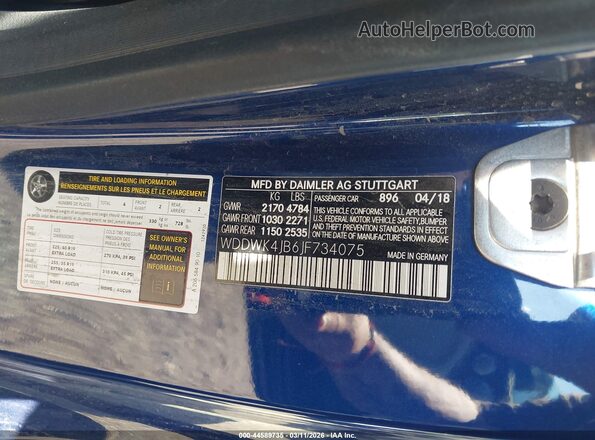 WDDWK4JB6JF734075 2018 MERCEDES-BENZ C-CLASS Blue Շարժիչի բաժամունքի տեսք