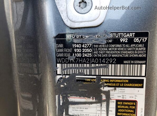 WDDYK7HA2JA014292 2018 MERCEDES-BENZ AMG Green Շարժիչի բաժամունքի տեսք