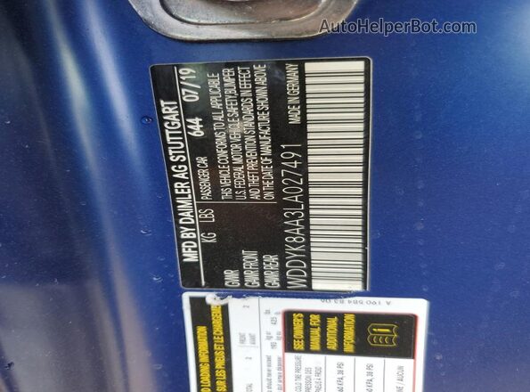 WDDYK8AA3LA027491 2020 MERCEDES-BENZ AMG Синий Вид подкапотного пространства