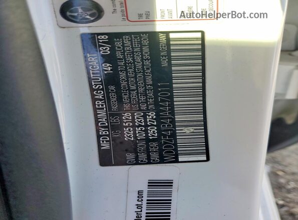 WDDZF4JB4JA447011 2018 MERCEDES-BENZ E White Engine compartment view