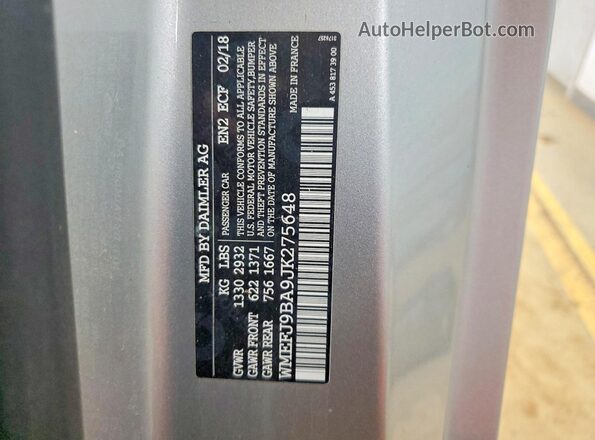 WMEFJ9BA9JK275648 2018 SMART FORTWO Silver Engine compartment view