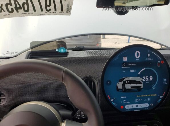 WMW23GD01S2W19987 2025 MINI COOPER White Instrument cluster view