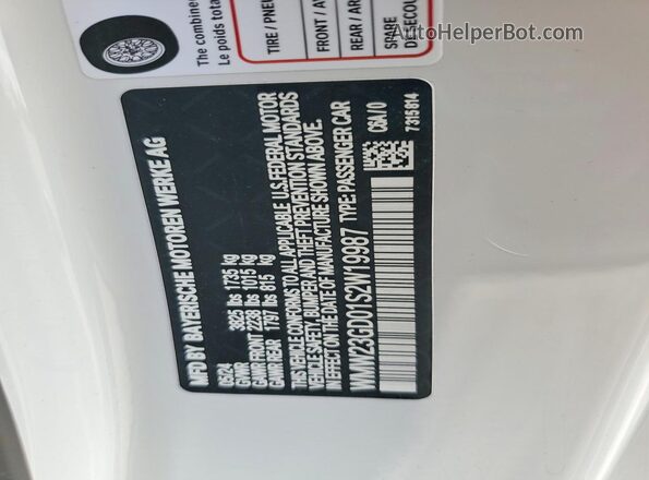WMW23GD01S2W19987 2025 MINI COOPER White VIN sticker view