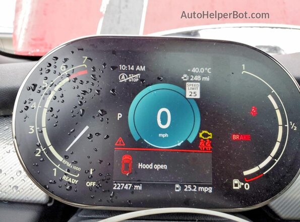 WMW33DH08N2R32164 2022 MINI COOPER Red Вид щитка приладів