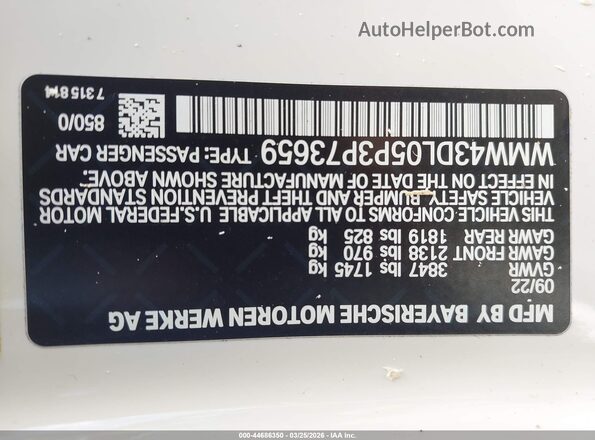 WMW43DL05P3P73659 2023 MINI CONVERTIBLE White Vista del compartimento del motor