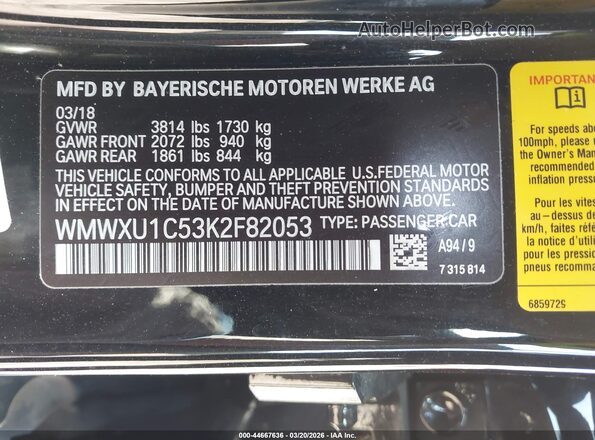 WMWXU1C53K2F82053 2019 MINI HARDTOP Black Vista del compartimento del motor