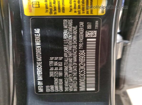 WMWXU3C53K2H89084 2019 MINI COOPER Черный 
