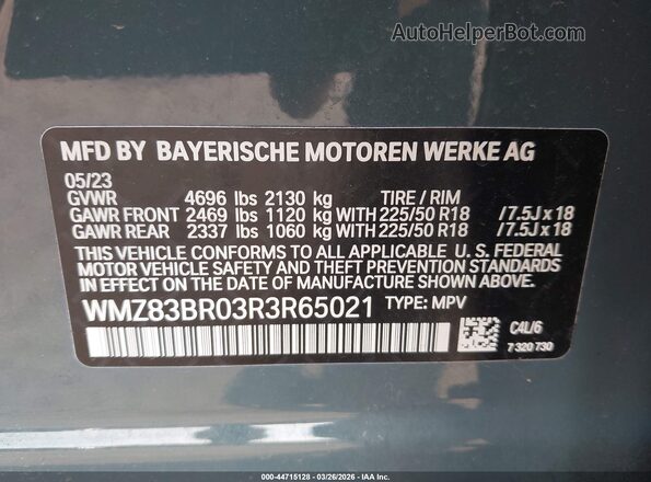 WMZ83BR03R3R65021 2024 MINI COUNTRYMAN Синий Вид подкапотного пространства