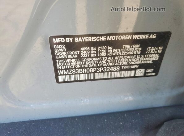 WMZ83BR08P3P32488 2023 MINI COOPER Серый Вид наклейки с VIN-кодом