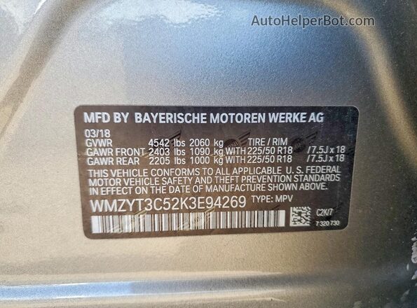 WMZYT3C52K3E94269 2019 MINI COOPER Silver 