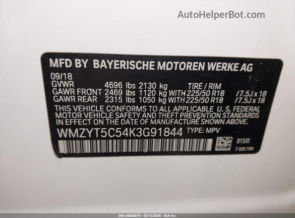 WMZYT5C54K3G91844 2019 MINI COUNTRYMAN White Widok komory silnika