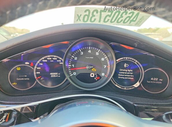 WP0AA2A79KL100477 2019 PORSCHE PANAMERA White ხელსაწყოთა პანელის ხედი