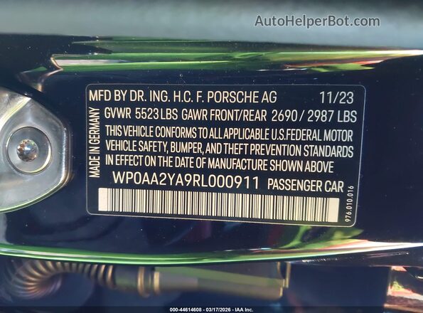 WP0AA2YA9RL000911 2024 PORSCHE PANAMERA Black 