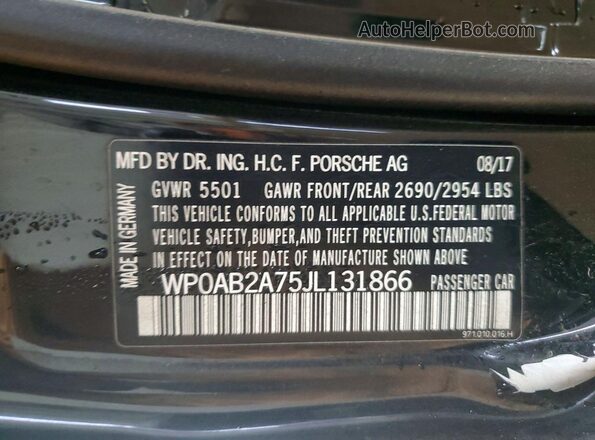 WP0AB2A75JL131866 2018 PORSCHE PANAMERA Black 