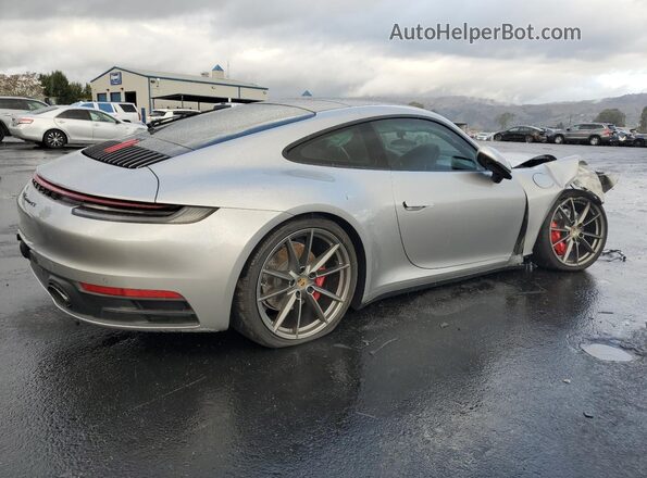 WP0AB2A97MS222391 2021 PORSCHE 911 Серебряный Задняя правая четверть