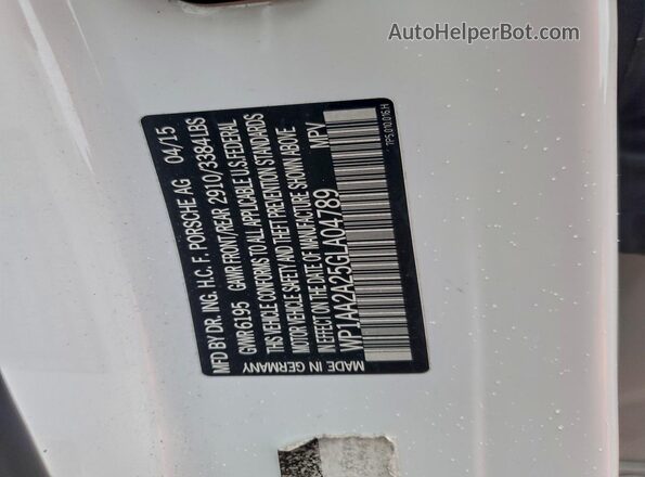 WP1AA2A25GLA04789 2016 PORSCHE CAYENNE White Панорамний вид салону 360°