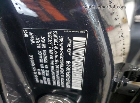 WP1AA2A58PLB06498 2023 PORSCHE MACAN Gray VIN կոդի պիտակի տեսք