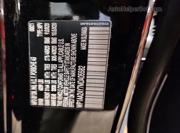 WP1AA2AY7MDA05582 2021 PORSCHE CAYENNE Черный 