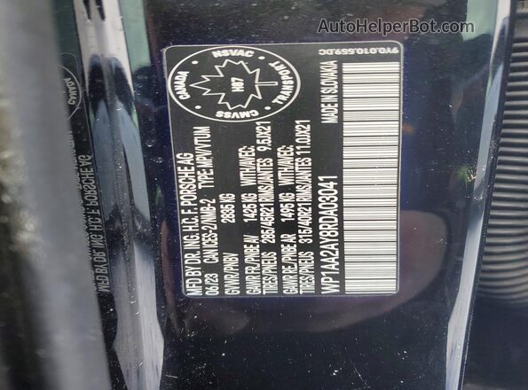 WP1AA2AY8RDA03041 2024 PORSCHE CAYENNE Black Панорамний вид салону 360°