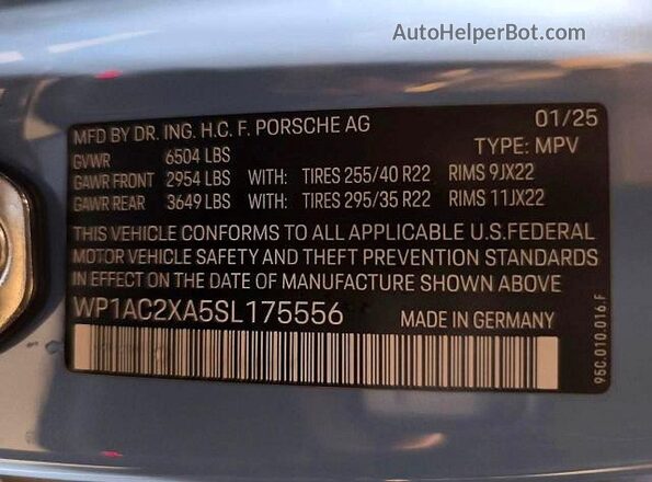 WP1AC2XA5SL175556 2025 PORSCHE MACAN Синий 