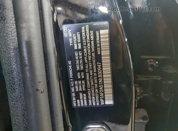 WP1AF2A51NLB30947 2022 PORSCHE MACAN Black Շարժիչի բաժամունքի տեսք