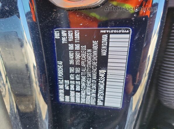 WP1AF2AY6MDA36405 2021 PORSCHE CAYENNE Blue 