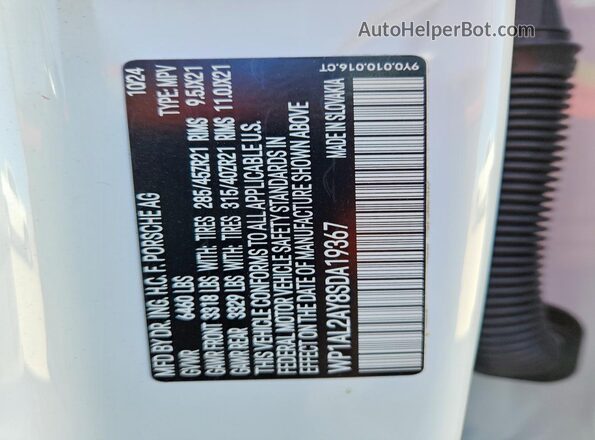 WP1AL2AY8SDA19367 2025 PORSCHE CAYENNE White Widok komory silnika