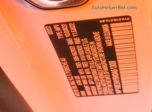 WP1BE2AY5NDA51308 2022 PORSCHE CAYENNE White 
