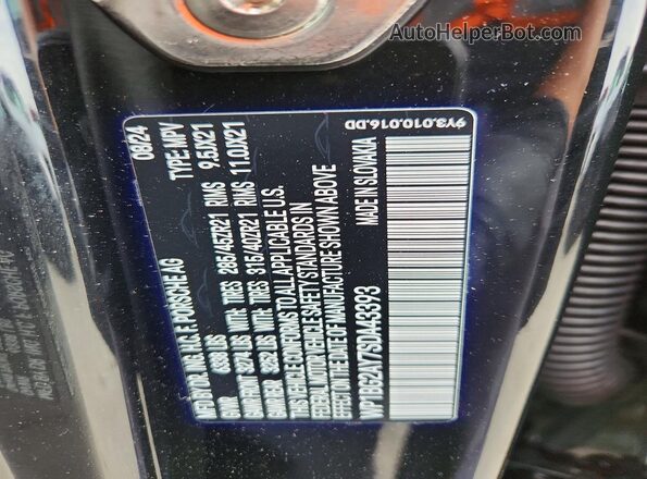 WP1BG2AY7SDA43393 2025 PORSCHE CAYENNE Black Vista de la etiqueta del VIN
