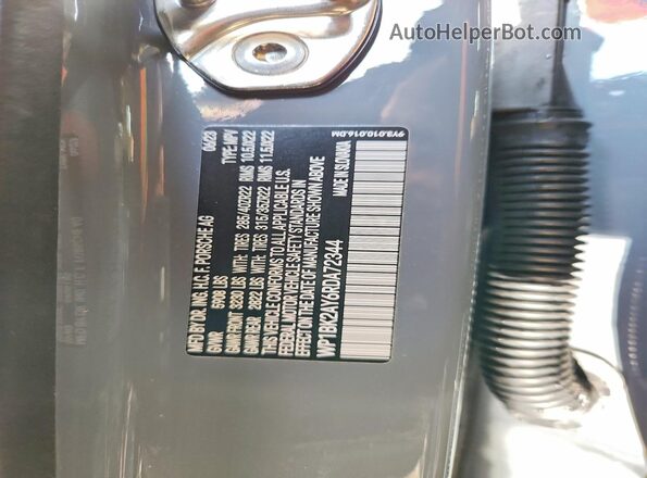 WP1BK2AY6RDA72344 2024 PORSCHE CAYENNE Gray Панорамний вид салону 360°