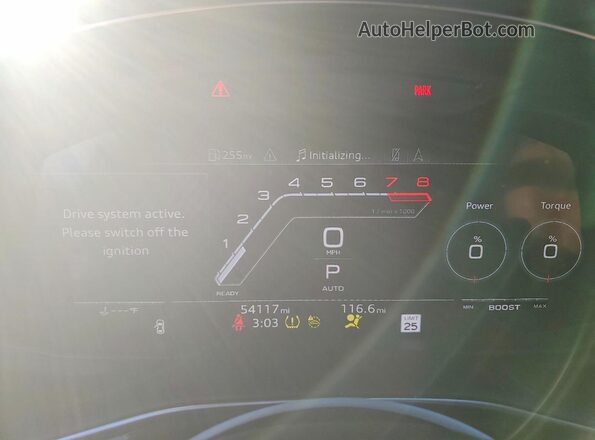 WU1ARBF11ND010576 2022 AUDI RS Blue Vista del cuadro de instrumentos