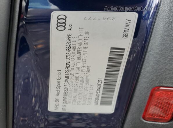 WUABWCF53KA900211 2019 AUDI RS5 Синий Вид подкапотного пространства