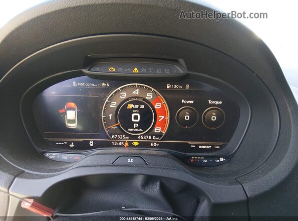 WUABWGFF8J1900171 2018 AUDI RS3 Black უკანა სავარძლების ხედი